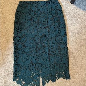 Jennifer Lopez lace bodycon midi skirt